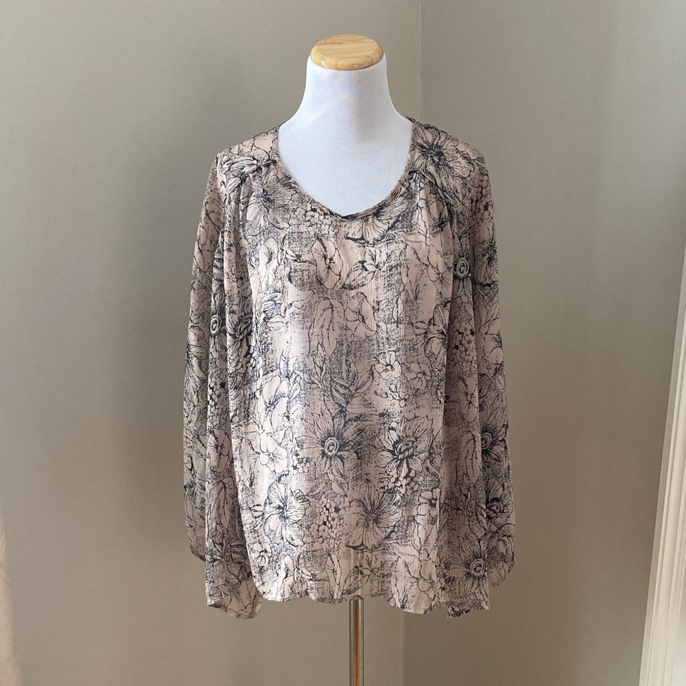 Jacob - Black and Cream Floral Blouse